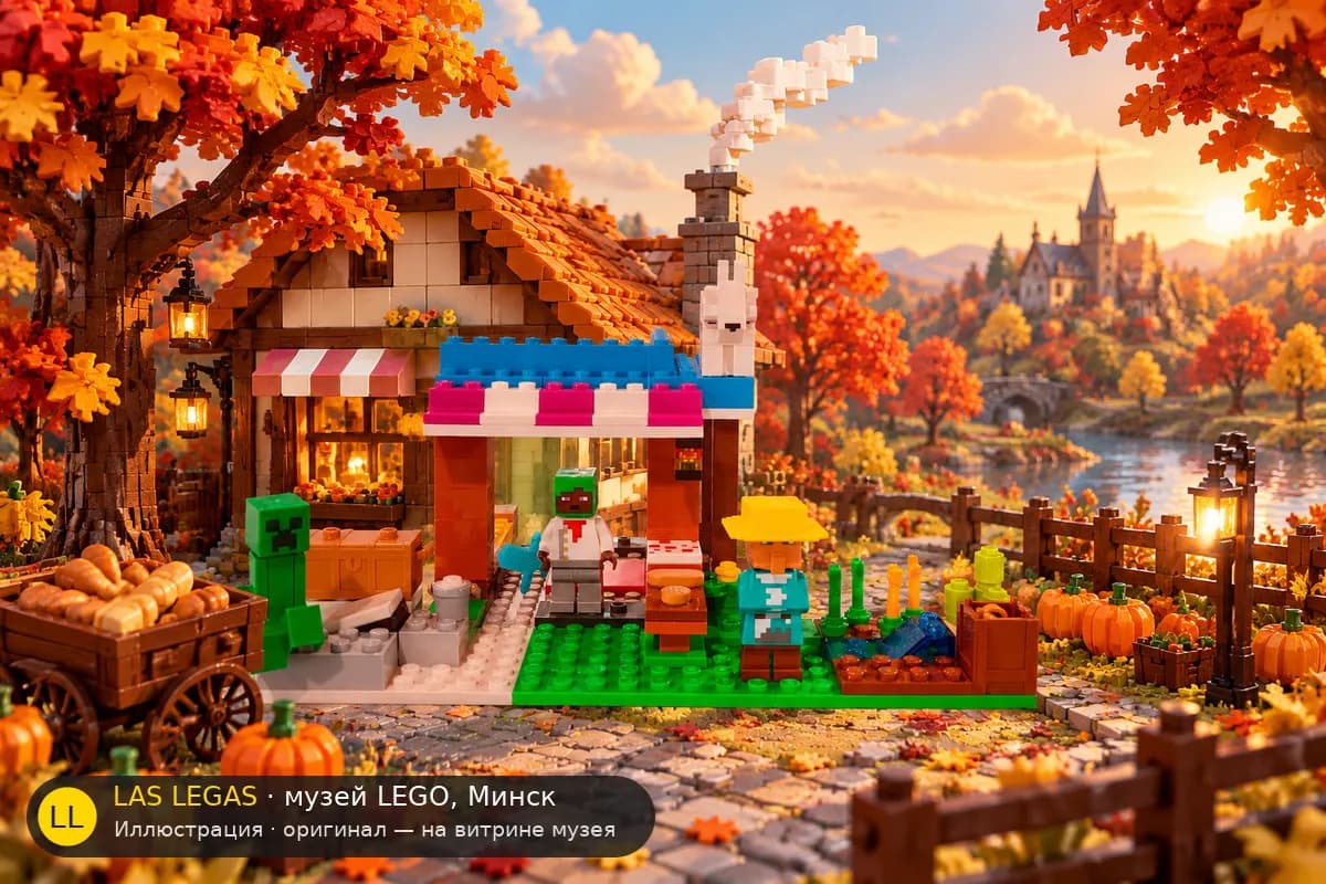 Иллюстрация: LEGO 21184 Пекарня в диораме своего сюжета