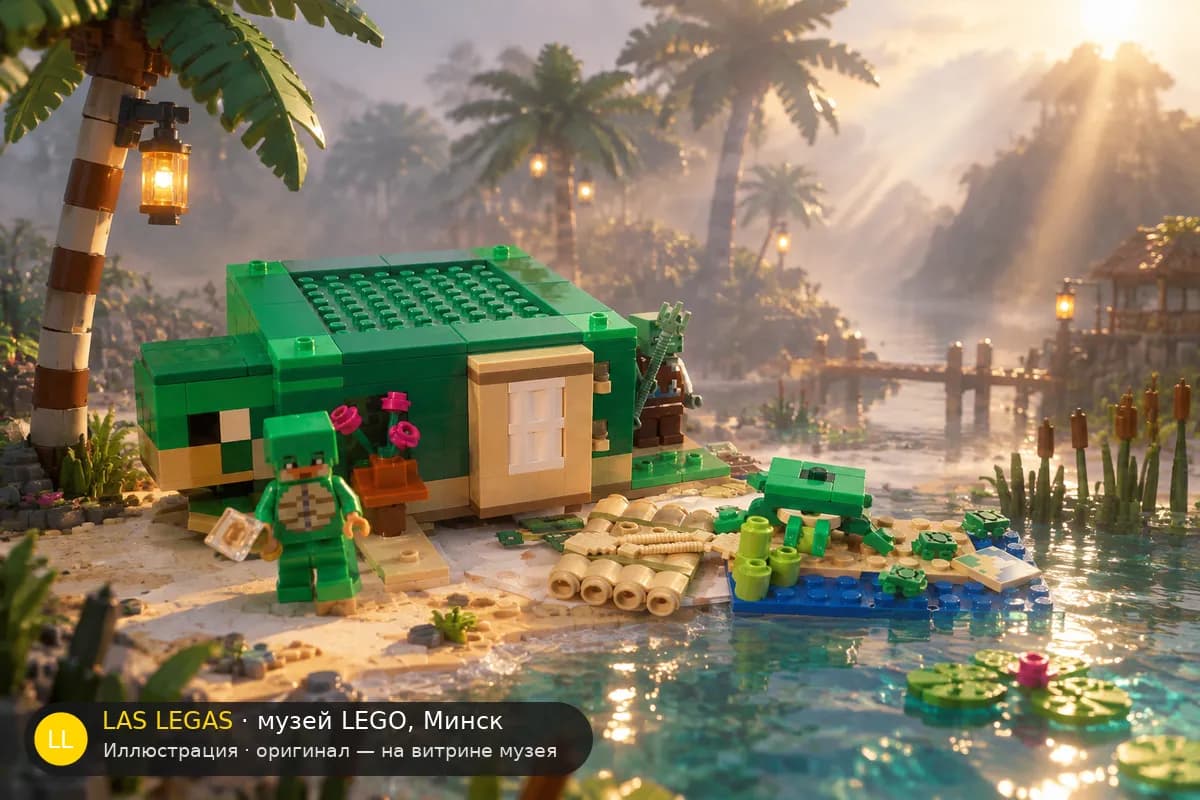 Иллюстрация: LEGO 21254 Дом на Черепашьем пляже в диораме своего сюжета