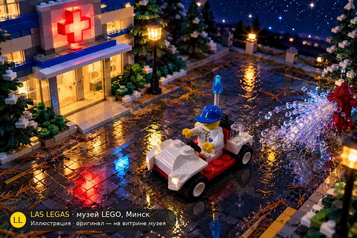 Иллюстрация: LEGO 30000 Машина врача в диораме своего сюжета