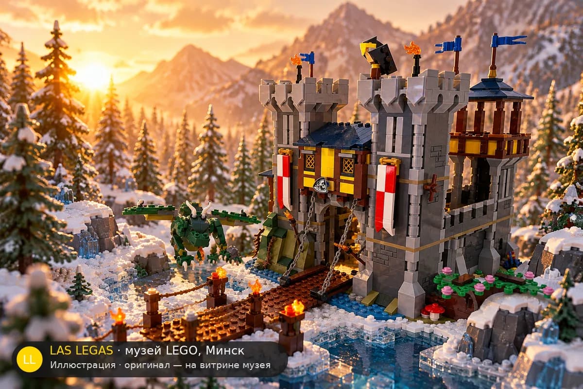 Иллюстрация: LEGO 31120 Средневековый замок в диораме своего сюжета