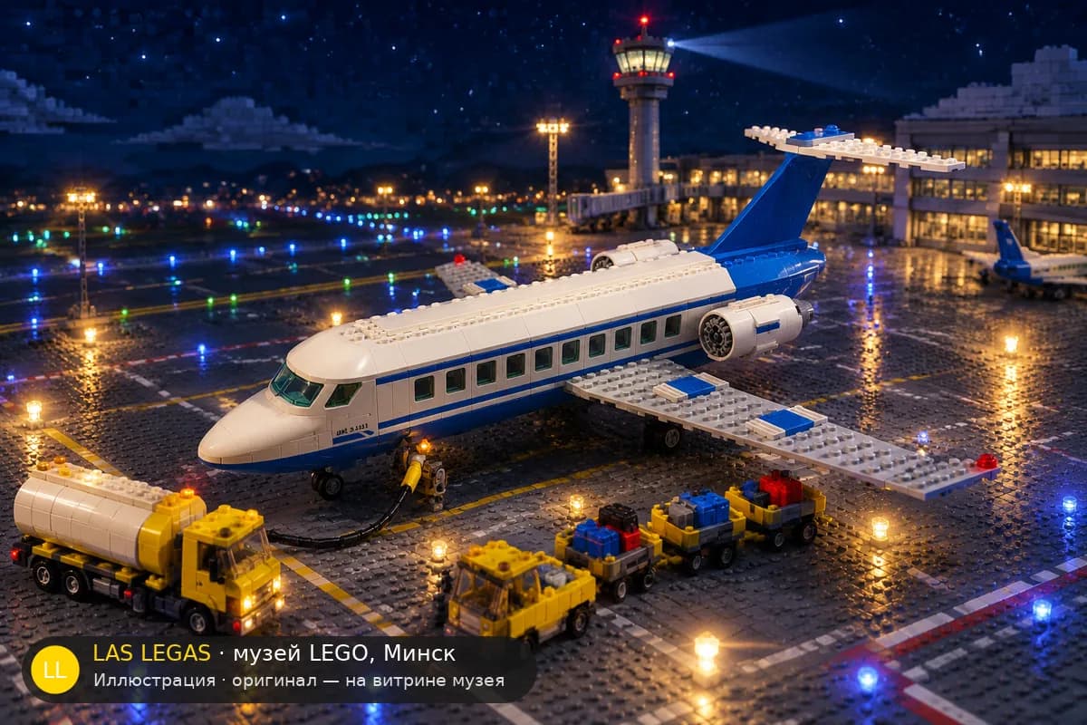 Иллюстрация: LEGO 3181 Пассажирский самолёт в диораме своего сюжета