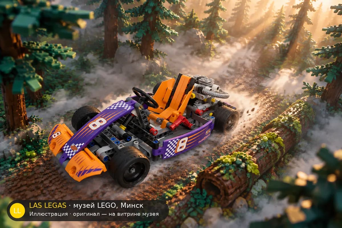 Иллюстрация: LEGO 42048 Карт в диораме своего сюжета
