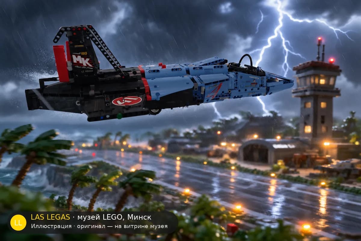 Иллюстрация: LEGO 42066 Гоночный самолёт в диораме своего сюжета