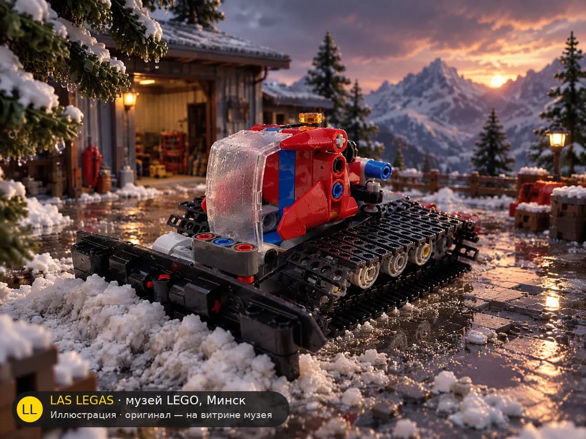 Иллюстрация: LEGO 42148 Снегоуборочная машина в диораме своего сюжета