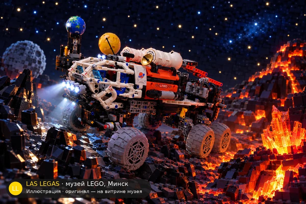 Иллюстрация: LEGO 42180 Марсоход исследовательского экипажа в диораме своего сюжета