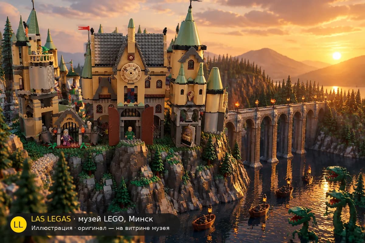 Иллюстрация: LEGO 4757 Замок Хогвартс в диораме своего сюжета