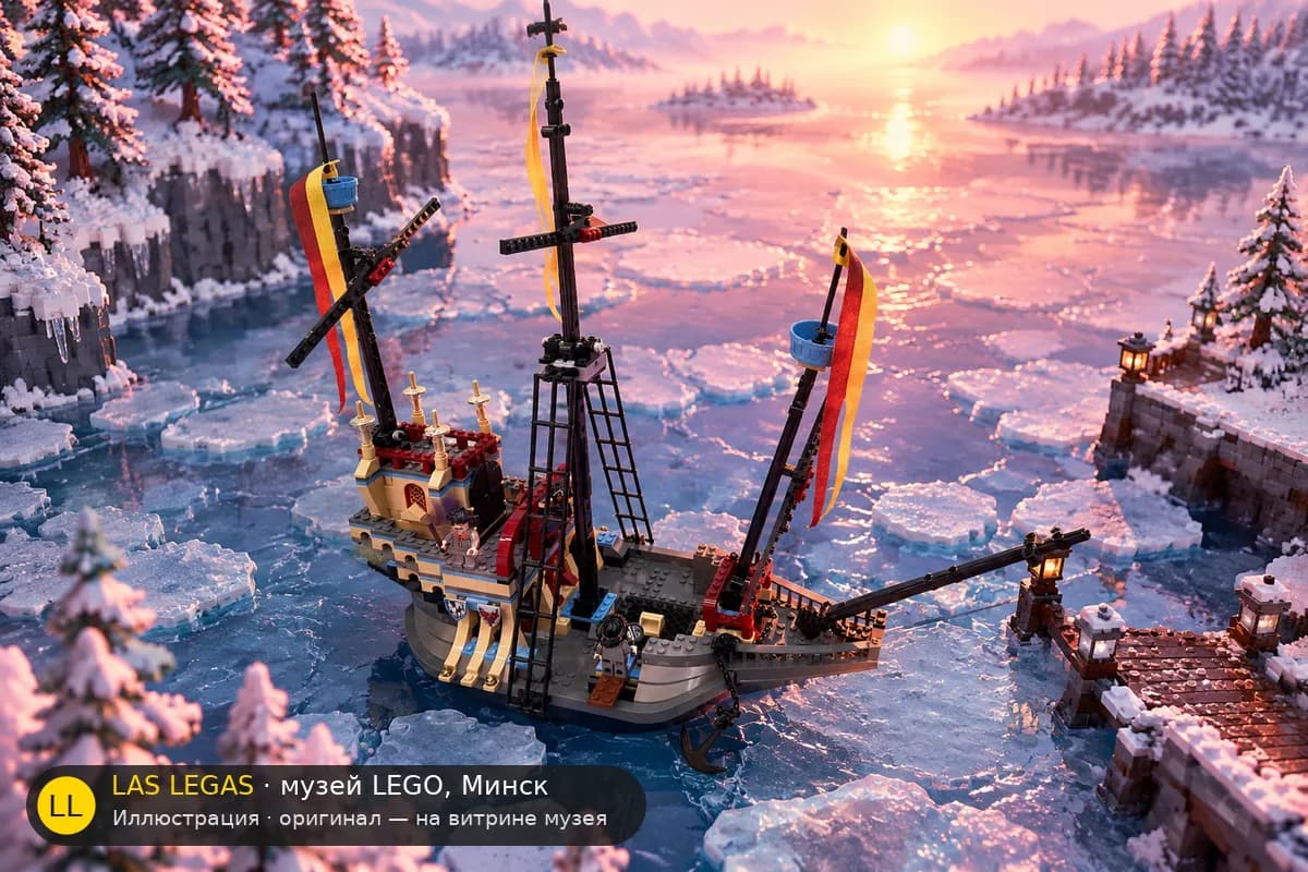 Иллюстрация: LEGO 4768 Корабль Дурмстранга в диораме своего сюжета