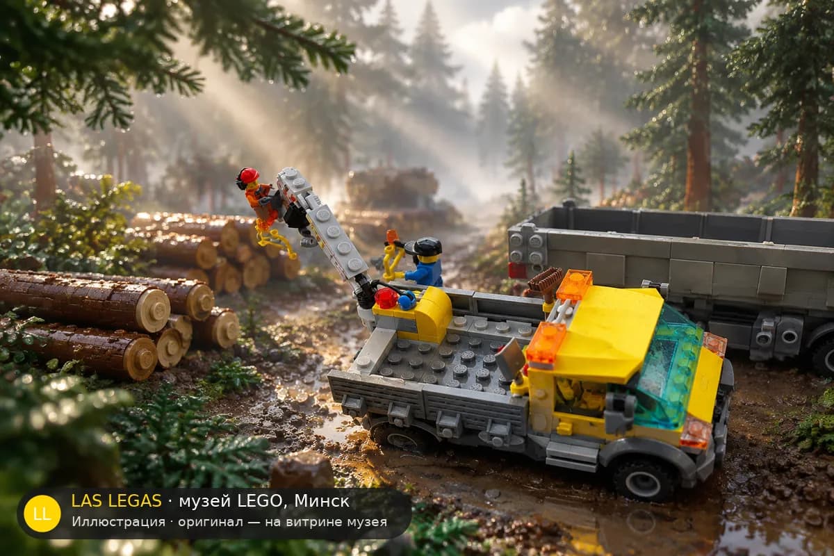Иллюстрация: LEGO 60073 Служебный грузовик в диораме своего сюжета