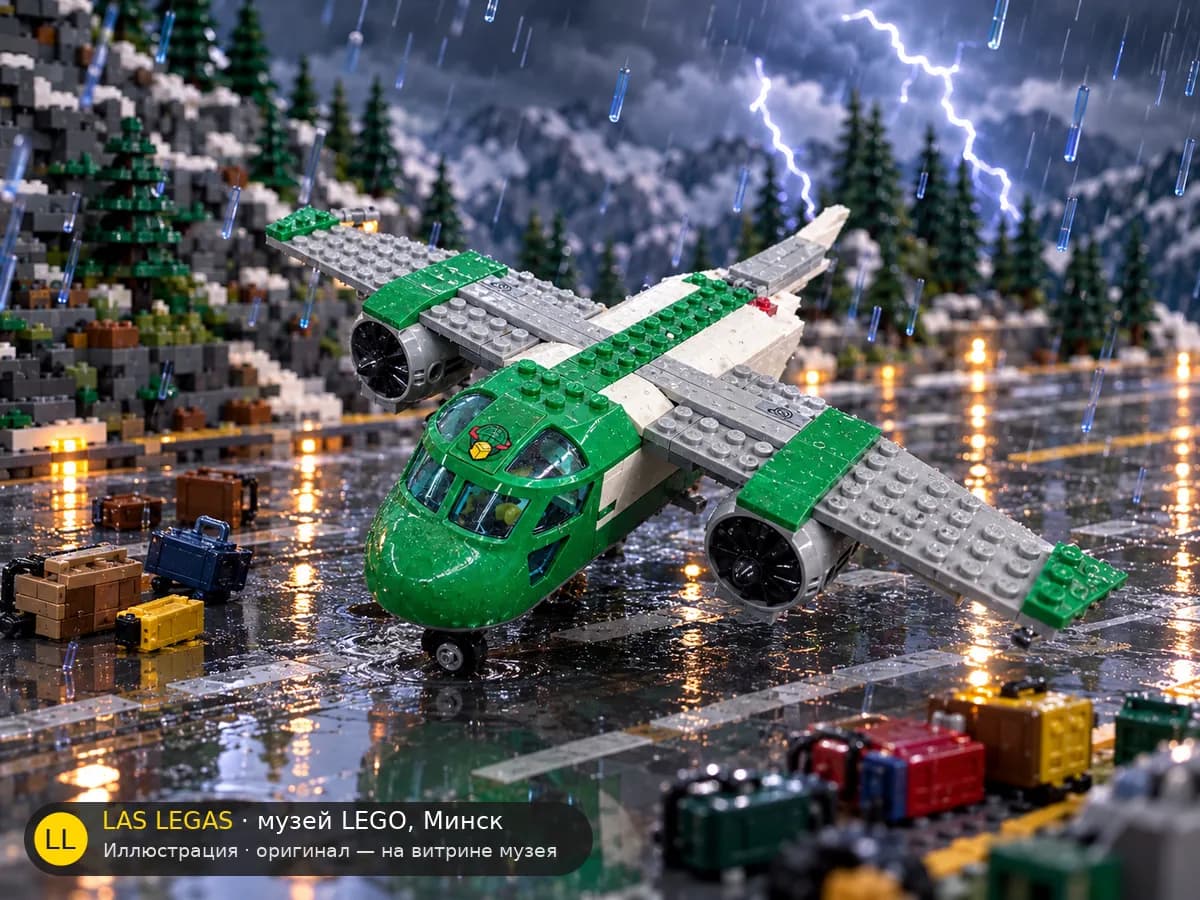 Иллюстрация: LEGO 60101 Аэропорт: грузовой самолёт в диораме своего сюжета