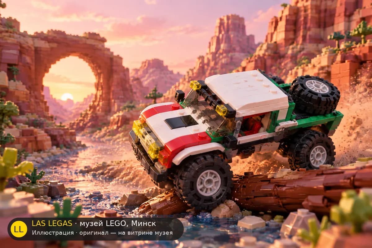 Иллюстрация: LEGO 60115 Внедорожник 4 x 4 в диораме своего сюжета