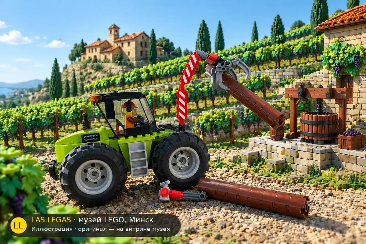 Иллюстрация: LEGO 60181 Лесной трактор в диораме своего сюжета