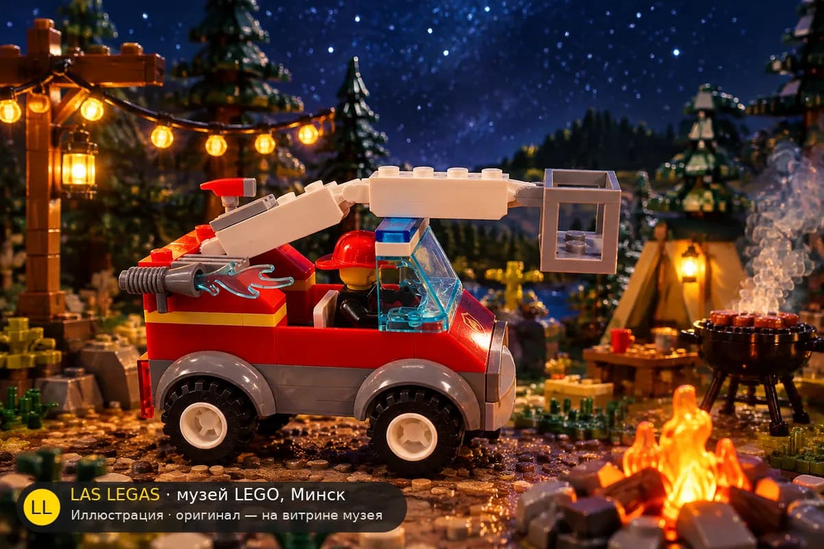 Иллюстрация: LEGO 60212 Барбекю в парке в диораме своего сюжета