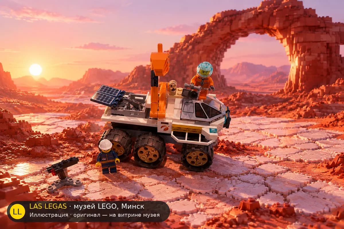 Иллюстрация: LEGO 60225 Тест-драйв марсохода в диораме своего сюжета
