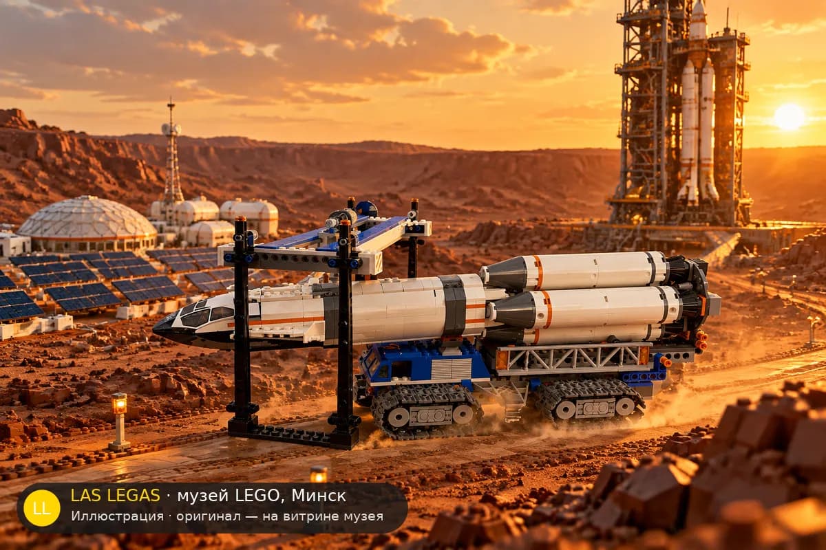 Иллюстрация: LEGO 60229 Ракетная сборка и транспортировка в диораме своего сюжета