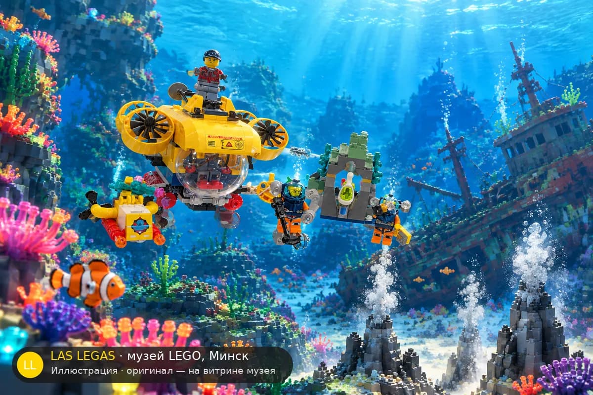Иллюстрация: LEGO 60264 Подводная лодка для исследования океана в диораме своего сюжета