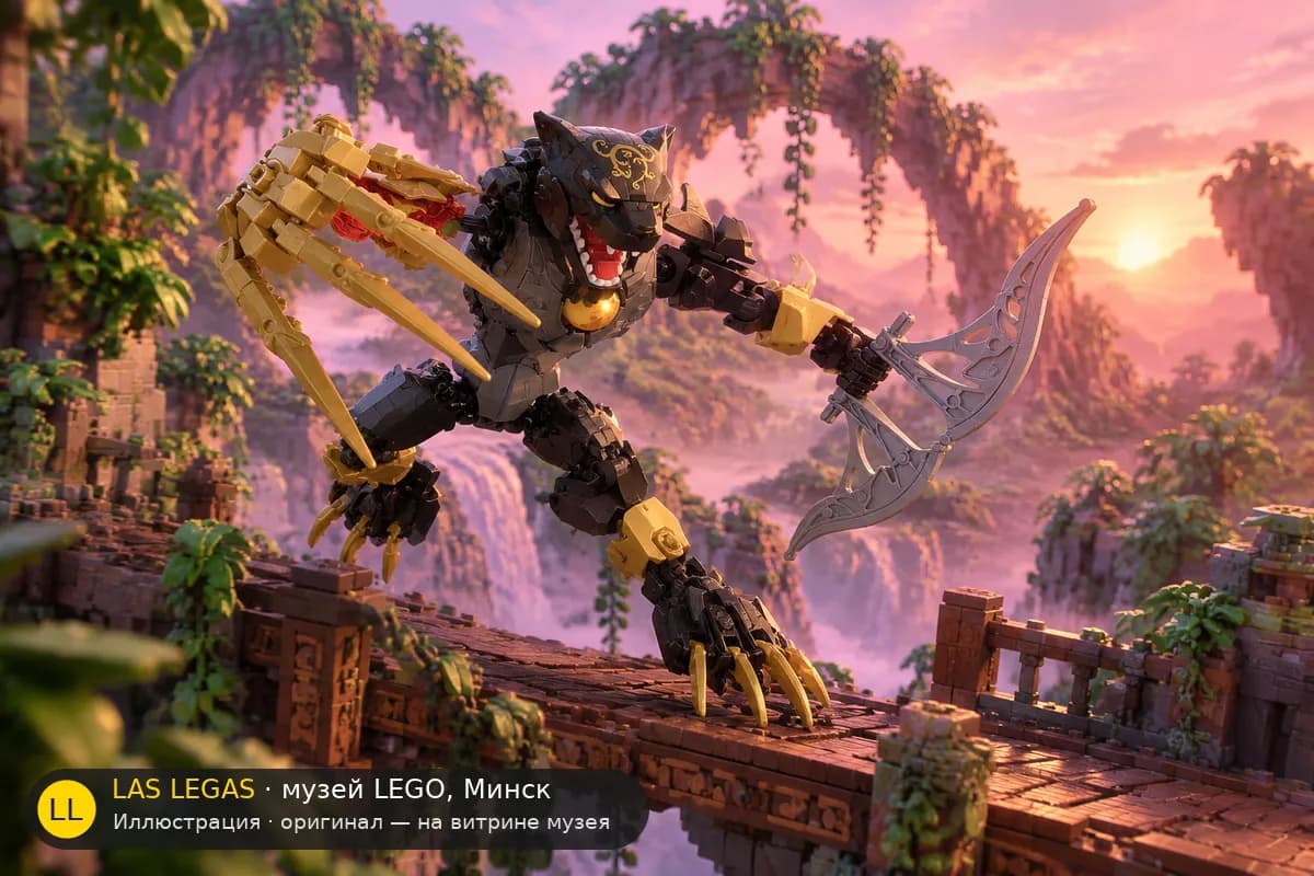 Иллюстрация: LEGO 70208 Легенды Чимы: ЧИ Пантар в диораме своего сюжета