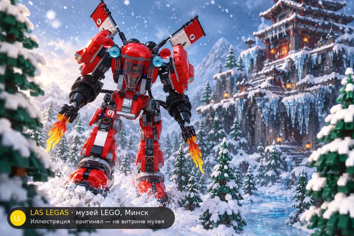 Иллюстрация: LEGO 70615 Огненный мех в диораме своего сюжета