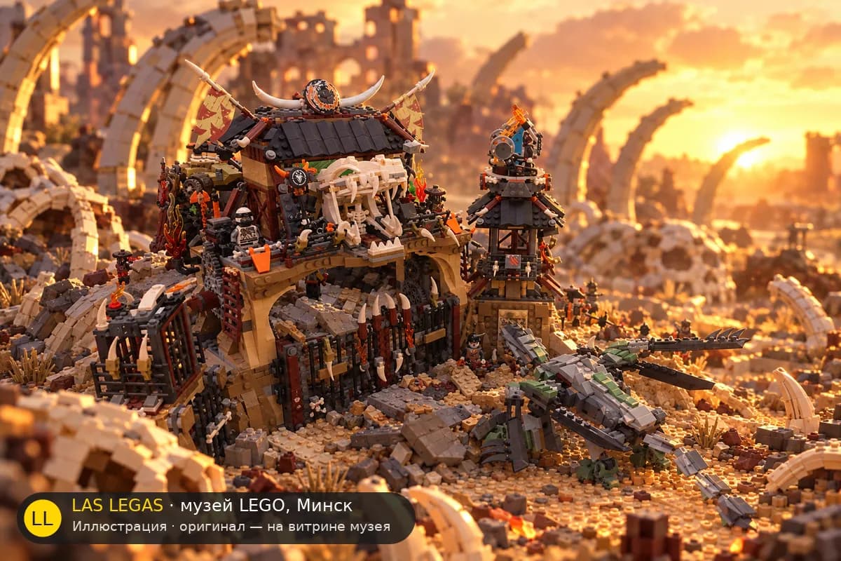 Иллюстрация: LEGO 70655 Dragon Pit в диораме своего сюжета
