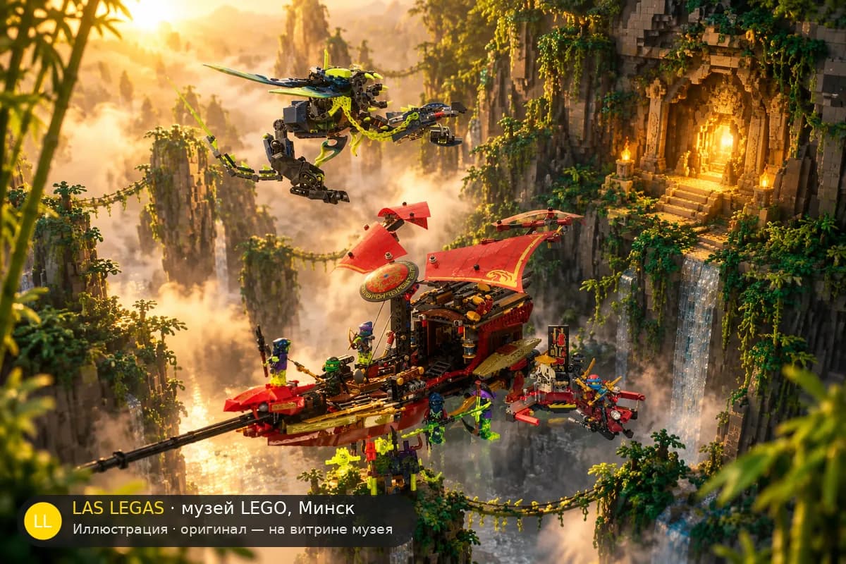 Иллюстрация: LEGO 70738 Финальный полёт «Дестини Баунти» в диораме своего сюжета