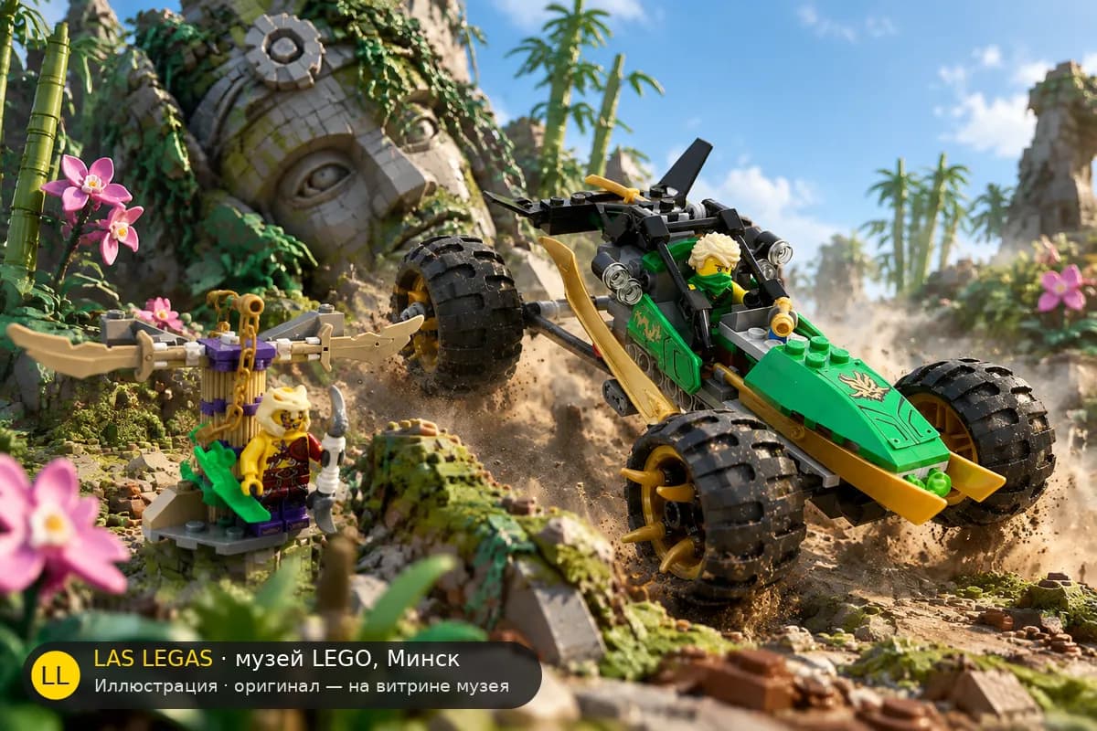 Иллюстрация: LEGO 70755 Джунглевый рейдер в диораме своего сюжета