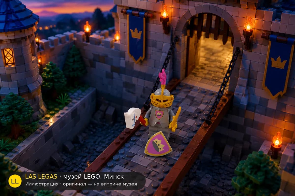 Иллюстрация: LEGO 71034 Рыцарь Жёлтого Замка в диораме своего сюжета