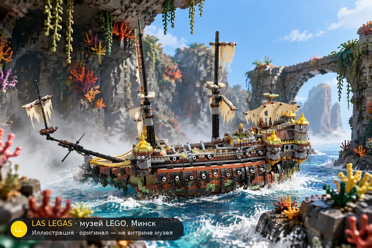 Иллюстрация: LEGO 71042 Тихая Мэри в диораме своего сюжета