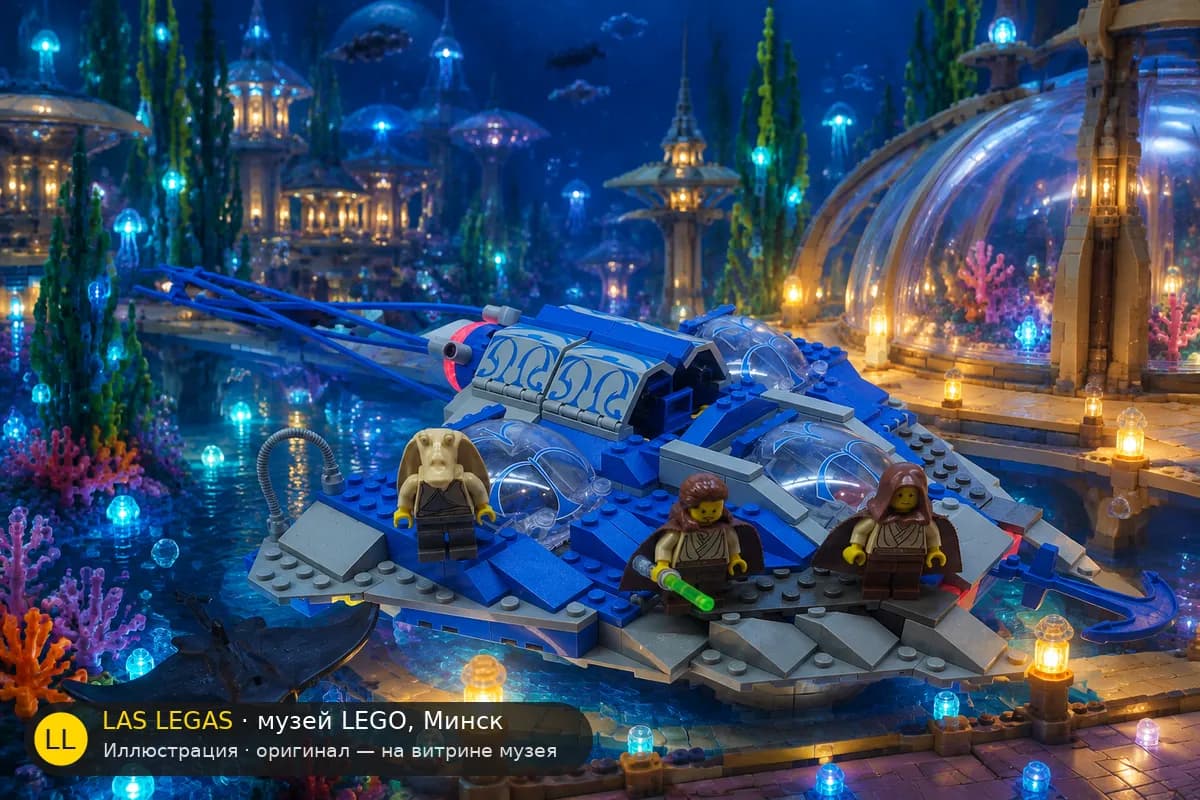 Иллюстрация: LEGO 7161 Подводная лодка гунганов в диораме своего сюжета