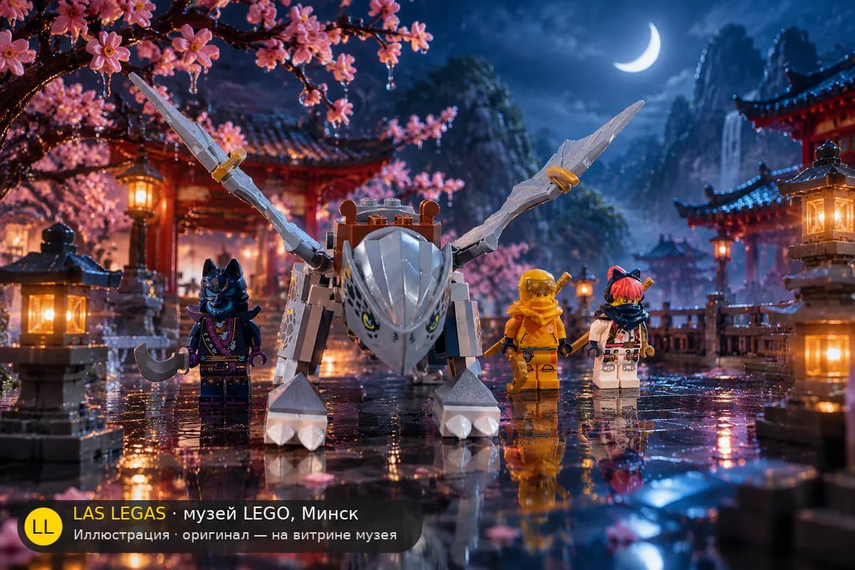Иллюстрация: LEGO 71810 Юный дракон Рию в диораме своего сюжета