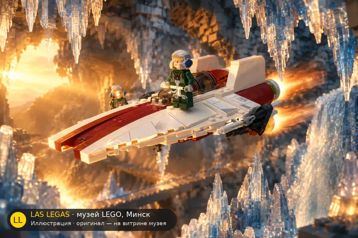 Иллюстрация: LEGO 75003 A-wing Starfighter в диораме своего сюжета