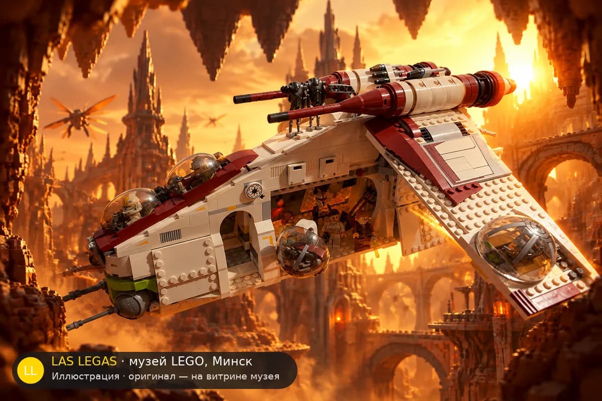 Иллюстрация: LEGO 75021 Республиканский боевой корабль в диораме своего сюжета