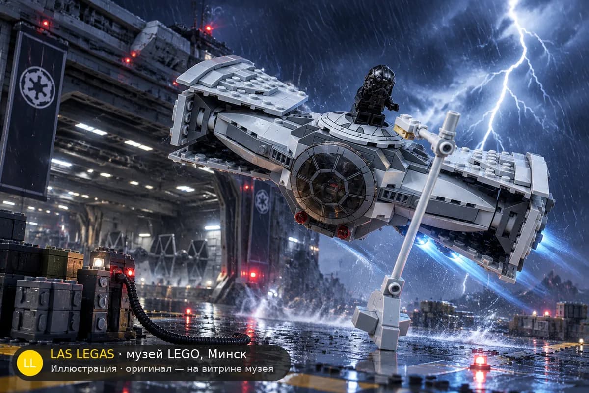 Иллюстрация: LEGO 75082 Имперский истребитель TIE Advanced Prototype в диораме своего сюжета