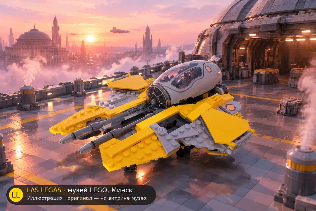 Иллюстрация: LEGO 75281 Истребитель Энакина в диораме своего сюжета