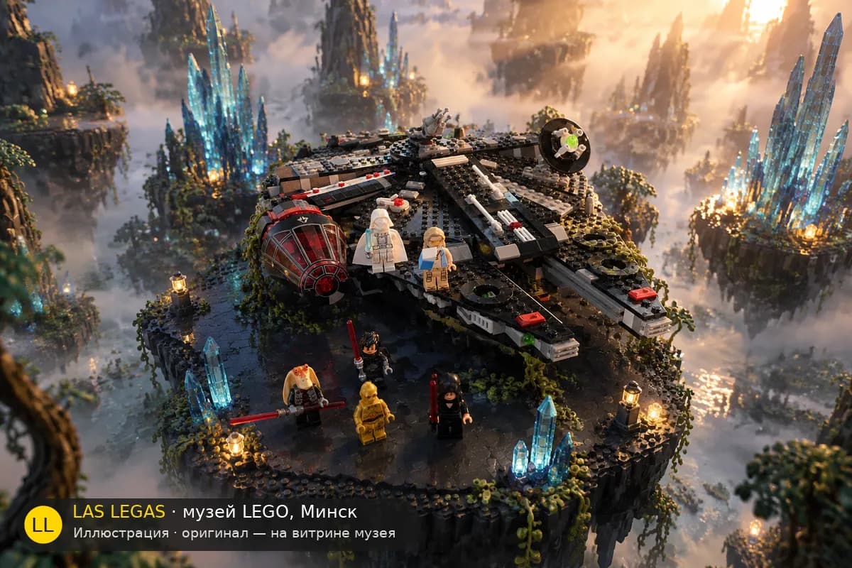 Иллюстрация: LEGO 75389 Тёмный Сокол в диораме своего сюжета