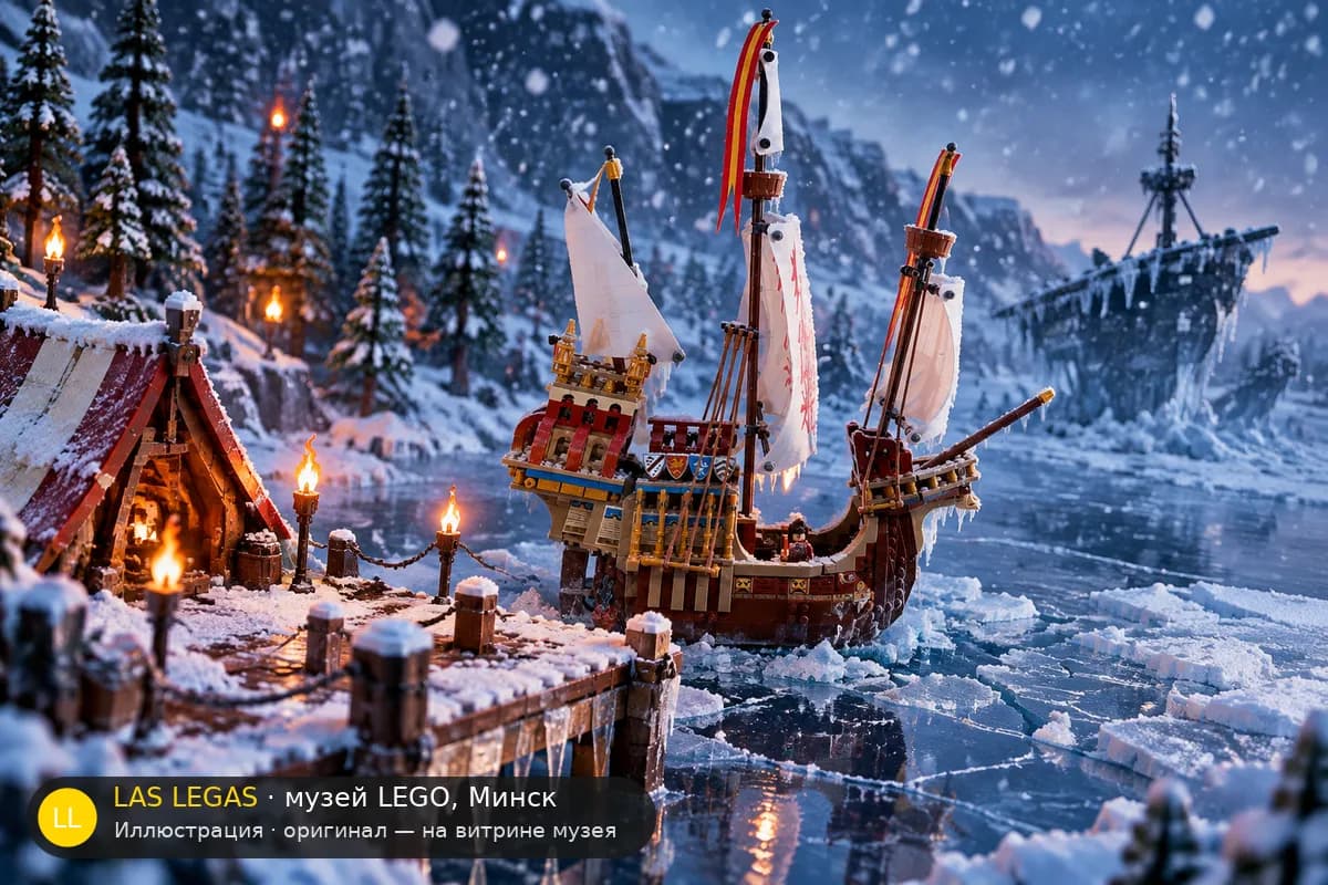 Иллюстрация: LEGO 76440 Турнир Трёх Волшебников: Прибытие в диораме своего сюжета