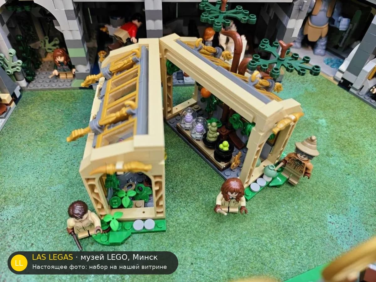 LEGO 76445 Хогвартс: урок травологии (Hogwarts Castle: Herbology Class) на витрине музея Las Legas