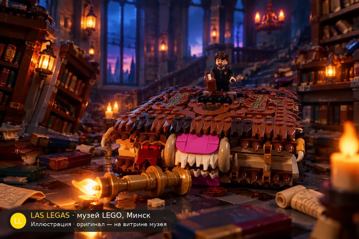Иллюстрация: LEGO 76449 Хрустящий монстр — Книга монстров в диораме своего сюжета