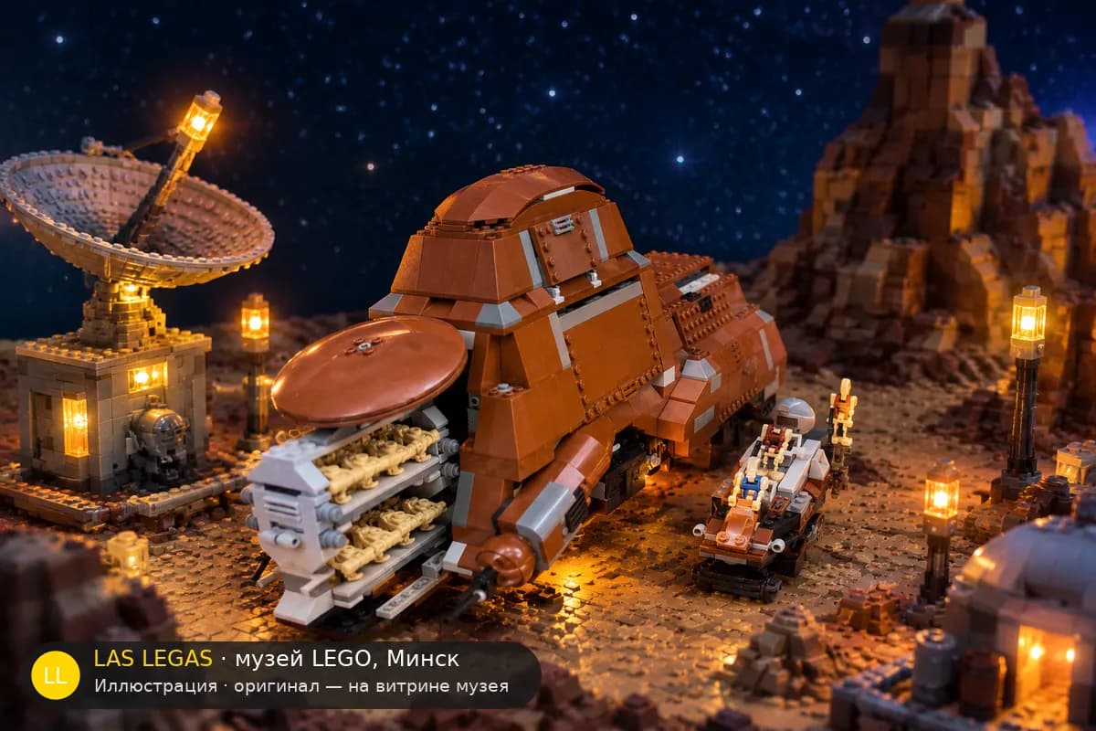 Иллюстрация: LEGO 7662 Транспорт дроидов в диораме своего сюжета