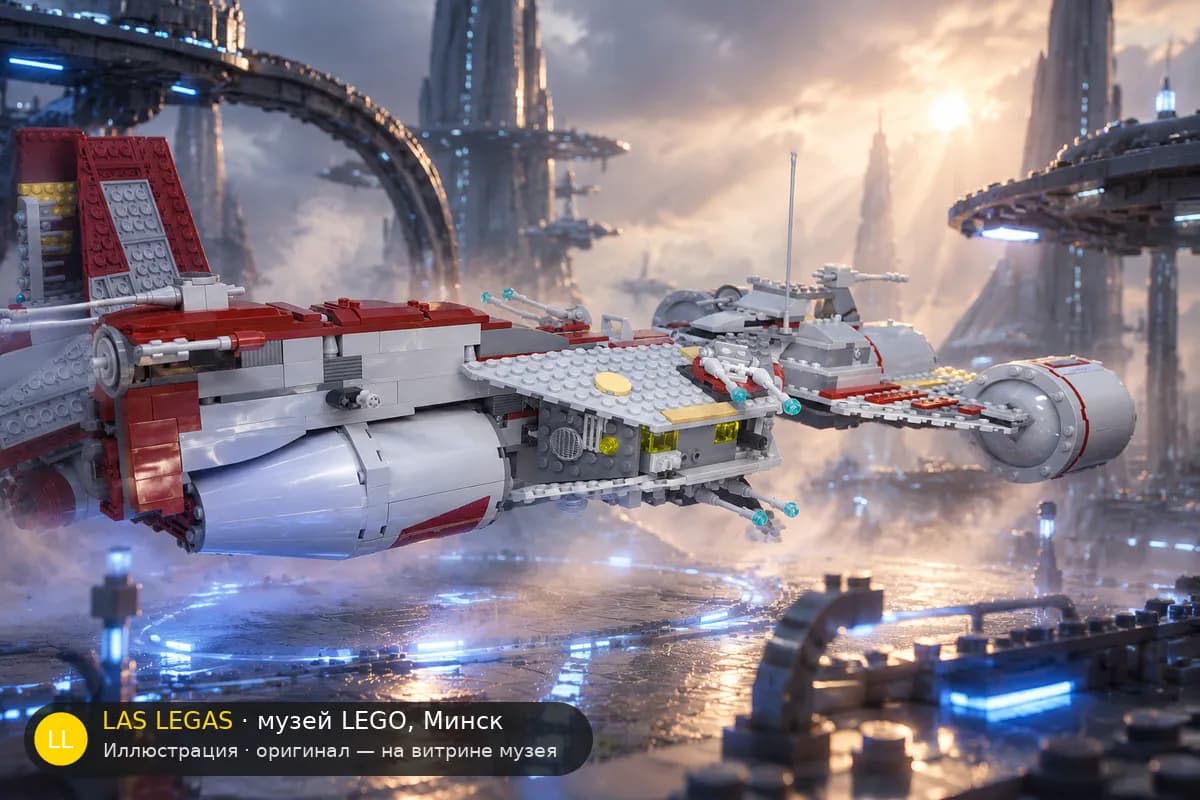 Иллюстрация: LEGO 7964 Республиканский фрегат в диораме своего сюжета
