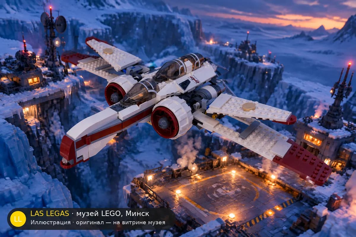 Иллюстрация: LEGO 8088 ARC-170 Starfighter в диораме своего сюжета
