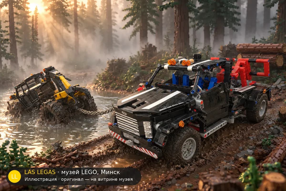 Иллюстрация: LEGO 9395 Эвакуатор в диораме своего сюжета
