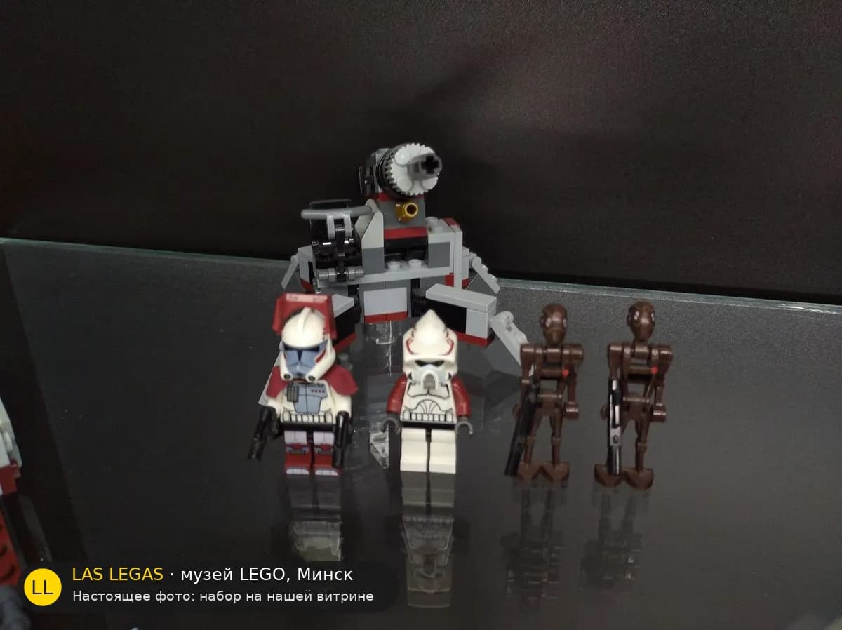 LEGO 9488 Элитный клон-штурмовик и боевой дроид-коммандос (Elite Clone Trooper & Commando Droid Battle Pack) на витрине музея Las Legas