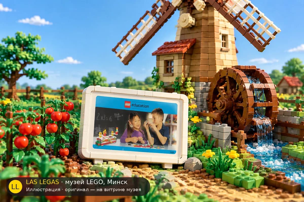 Иллюстрация: LEGO 9689 Простые механизмы в диораме своего сюжета