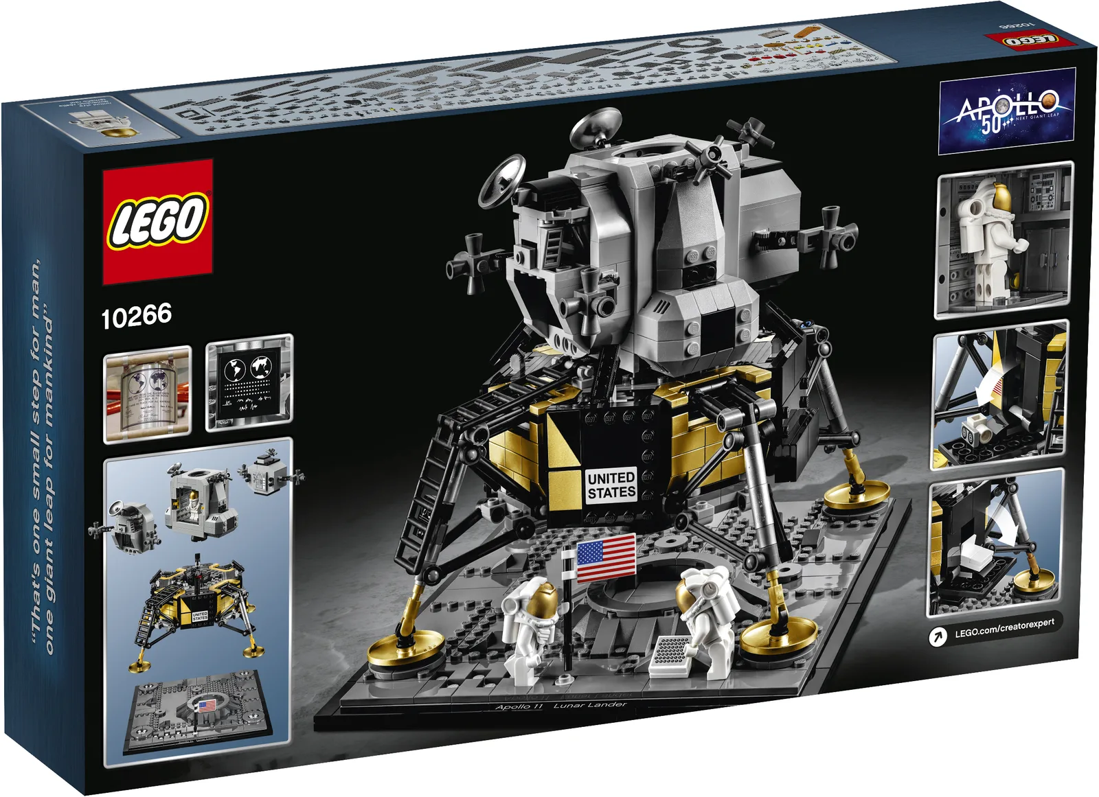 NASA Apollo 11 Lunar Lander 10266, серия Creator Expert, 1087 деталей, 2019 год
