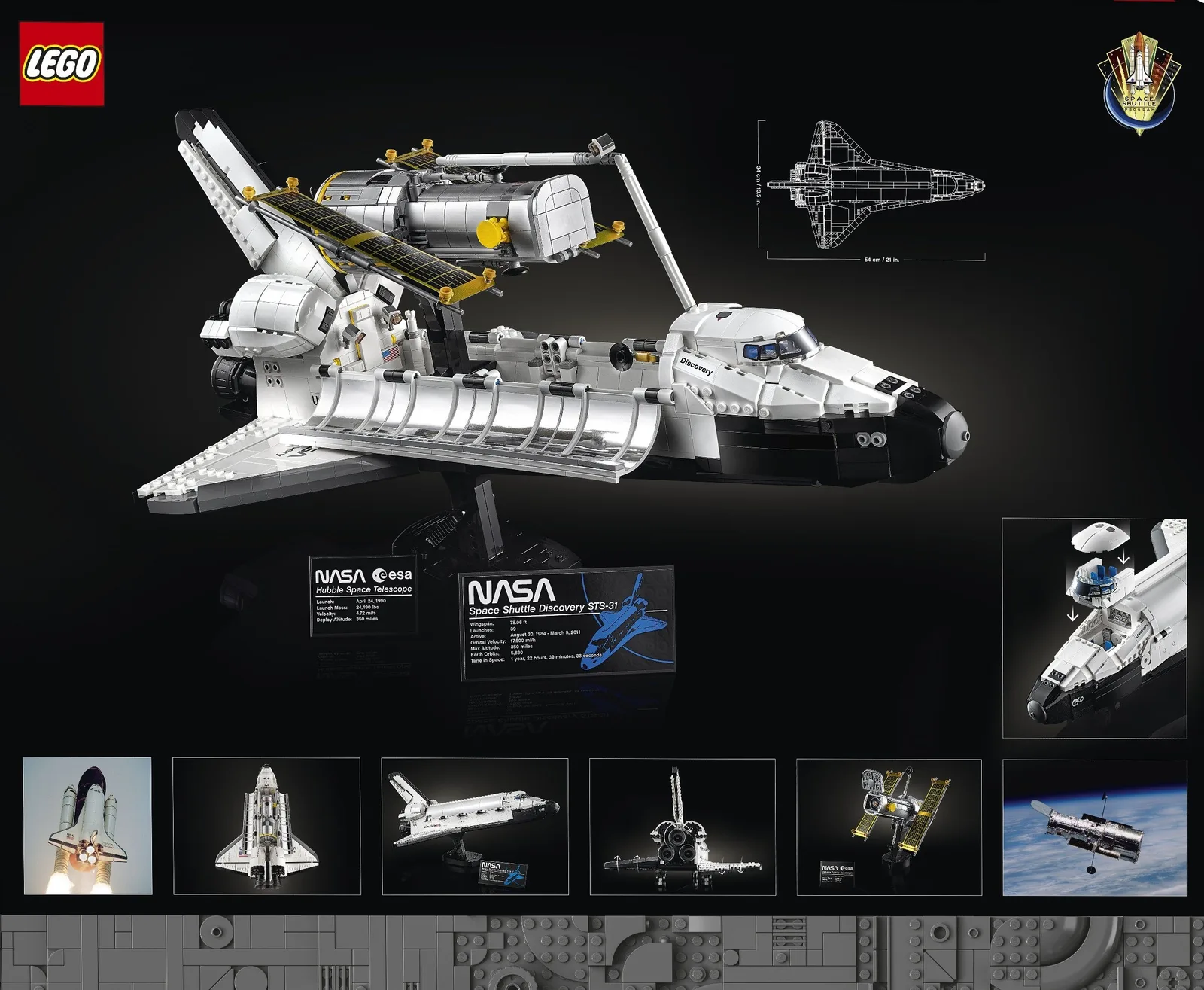 NASA Space Shuttle Discovery 10283, серия Icons, 2354 детали, 2021 год