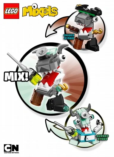 Персонаж МИКС после смешения разных наборов разных племен LEGO Mixels