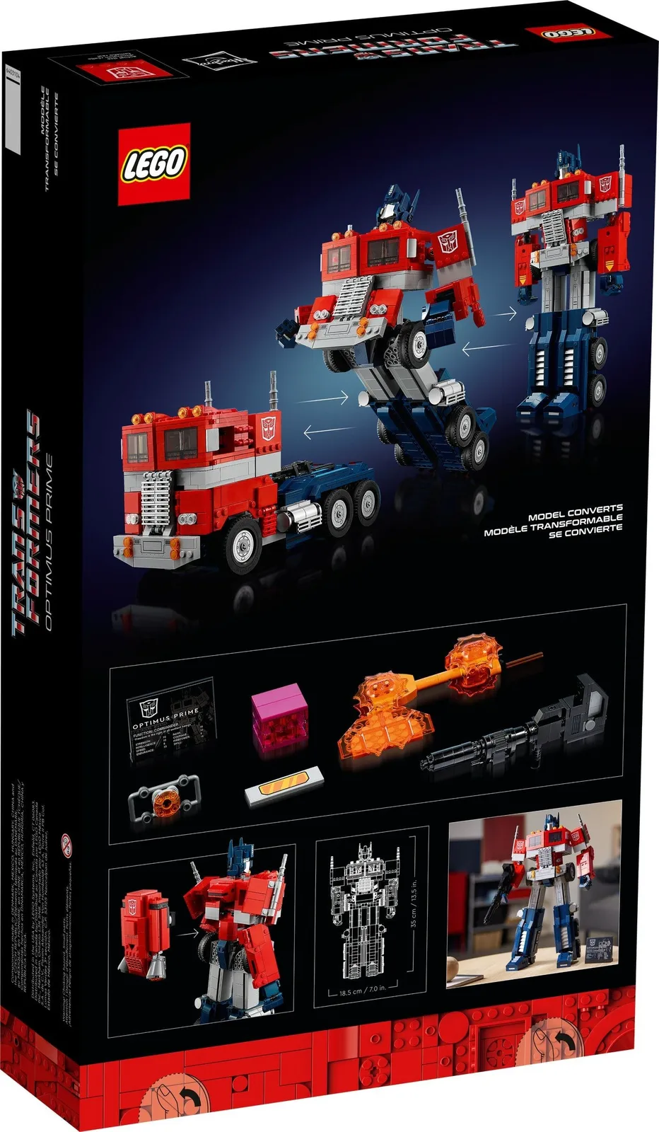Optimus Prime 10302, серия Icons, 1508 деталей, 2022 год