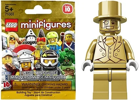 Mr. Gold 71001-19, серия Collectable Minifigures, Series 10, 8 деталей, 2013 год