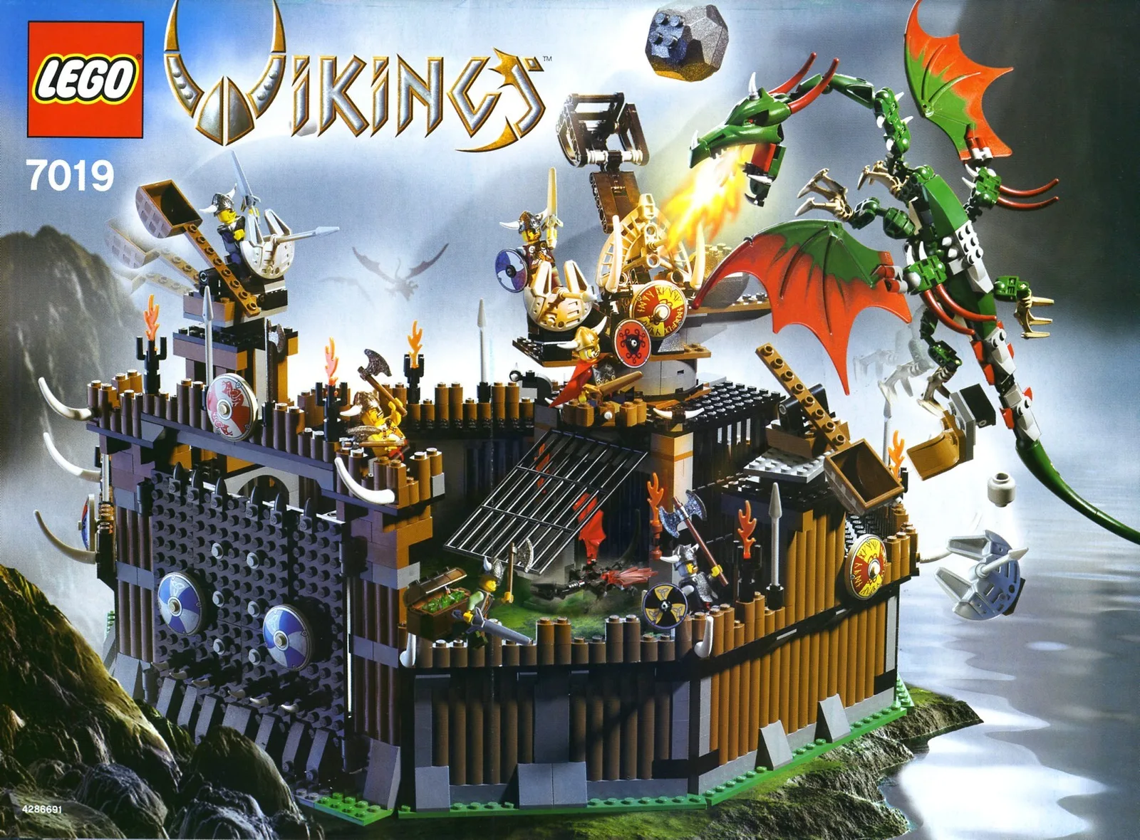 Viking Fortress against the Fafnir Dragon 7019, серия Vikings, 1019 деталей, 2005 год
