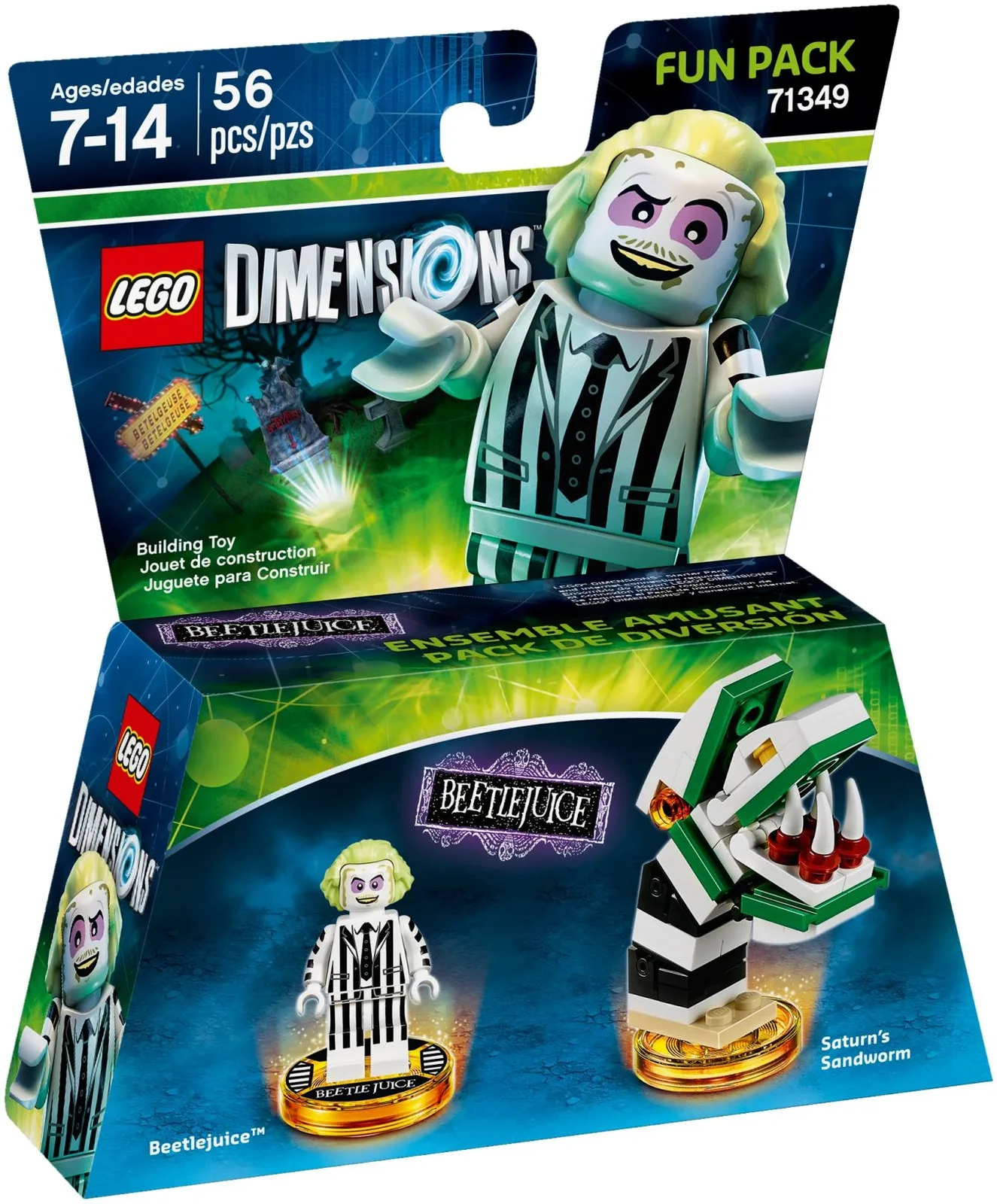 Beetlejuice Fun Pack 71349, серия Dimensions, 56 деталей, 2017 год