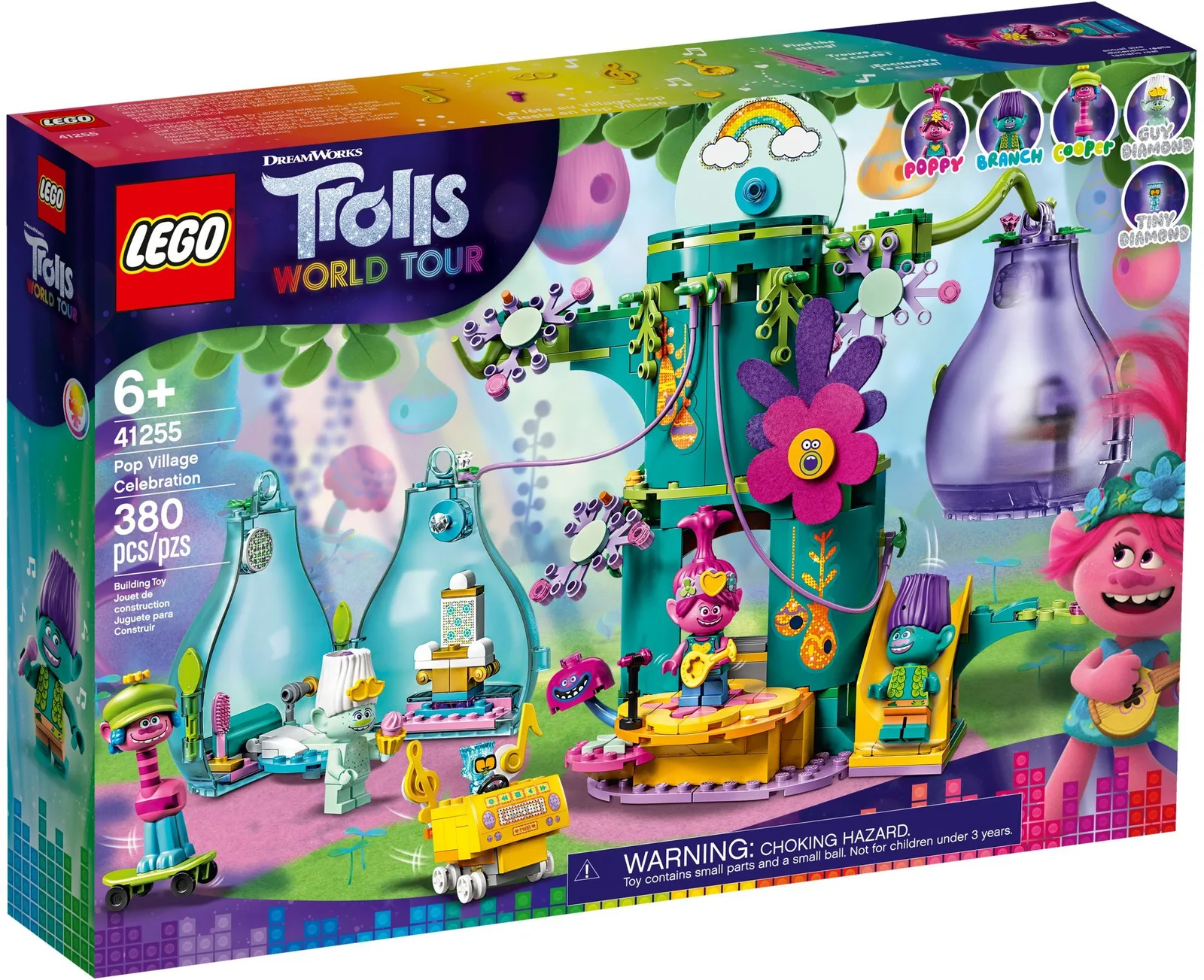 Pop Village Celebration 41255, серия Trolls: World Tour, 380 деталей, 2020 год